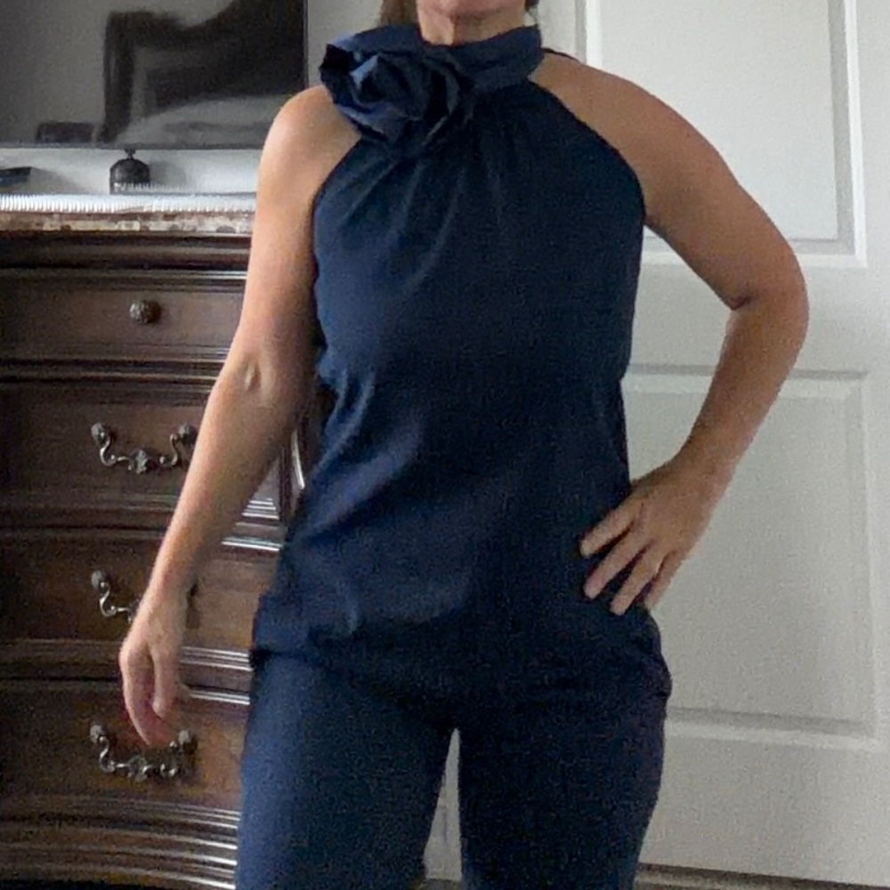 Elegant Julian Chang Navy Pant Set - NWT New With Tags Size Small S